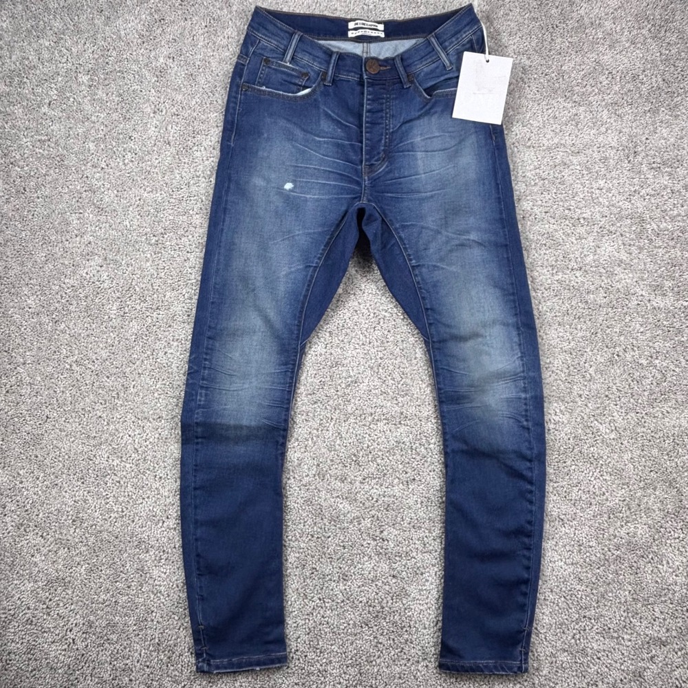 One Teaspoon Kidds Jeans Skipper Blue Low Waist Bow Shape Tapered Leg 26 NWTâ